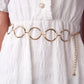 Jewelry Fashion Elegant Gold Women's Waist Chain Versatile Dress Decoration Metal Big Ring Belt