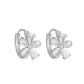 ins simple micro-inlaid zircon flower earrings fashion temperament niche design stitching love ear buckle earrings