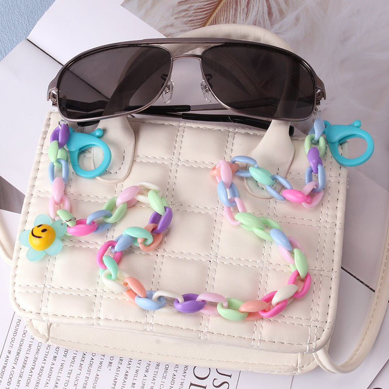 Candy Contrast Color Acrylic Mask Chain Anti-Le Flower Glasses Chain Anti-lost Rope Children Adult Universal