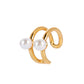 Simple zircon hole-free earrings fashion copper diamond-studded pearl C-shaped ear clip high-end geometric hollow earrings
