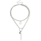 Jewelry Stitching Chain Imitation Baroque Shaped Pearl Necklace Geometric Ball Long Stick Pendant Necklace