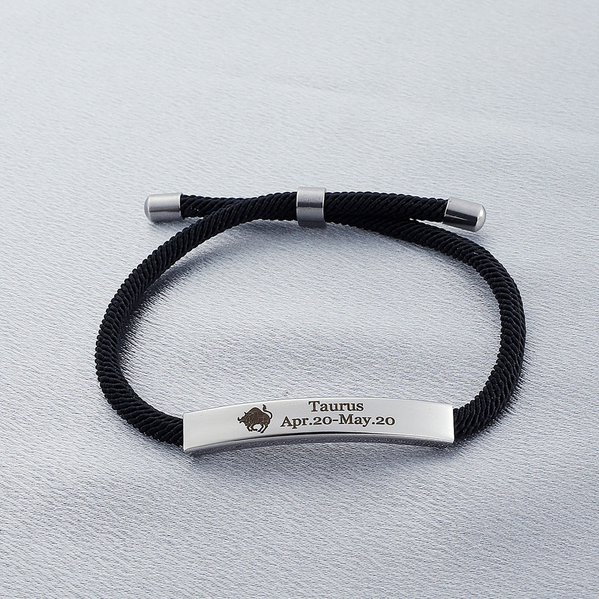 12 Constellation Black Bracelet Handwoven Adjustable Lettering Bracelet Holiday Gift Ladies