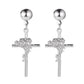 Three-dimensional embossed rose earrings creative temperament metal cross earrings earrings ladies