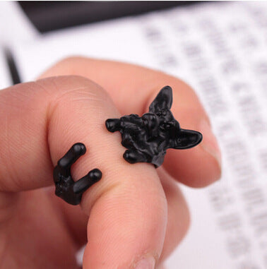 Cute Animal Open Ring Fashion Personality Exaggerated Puppy Cat Elephant Ring Creative Hand Jewelry