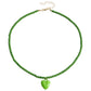Jewelry Bohemian pure color rice beads color love pendant necklace female beaded necklace niche