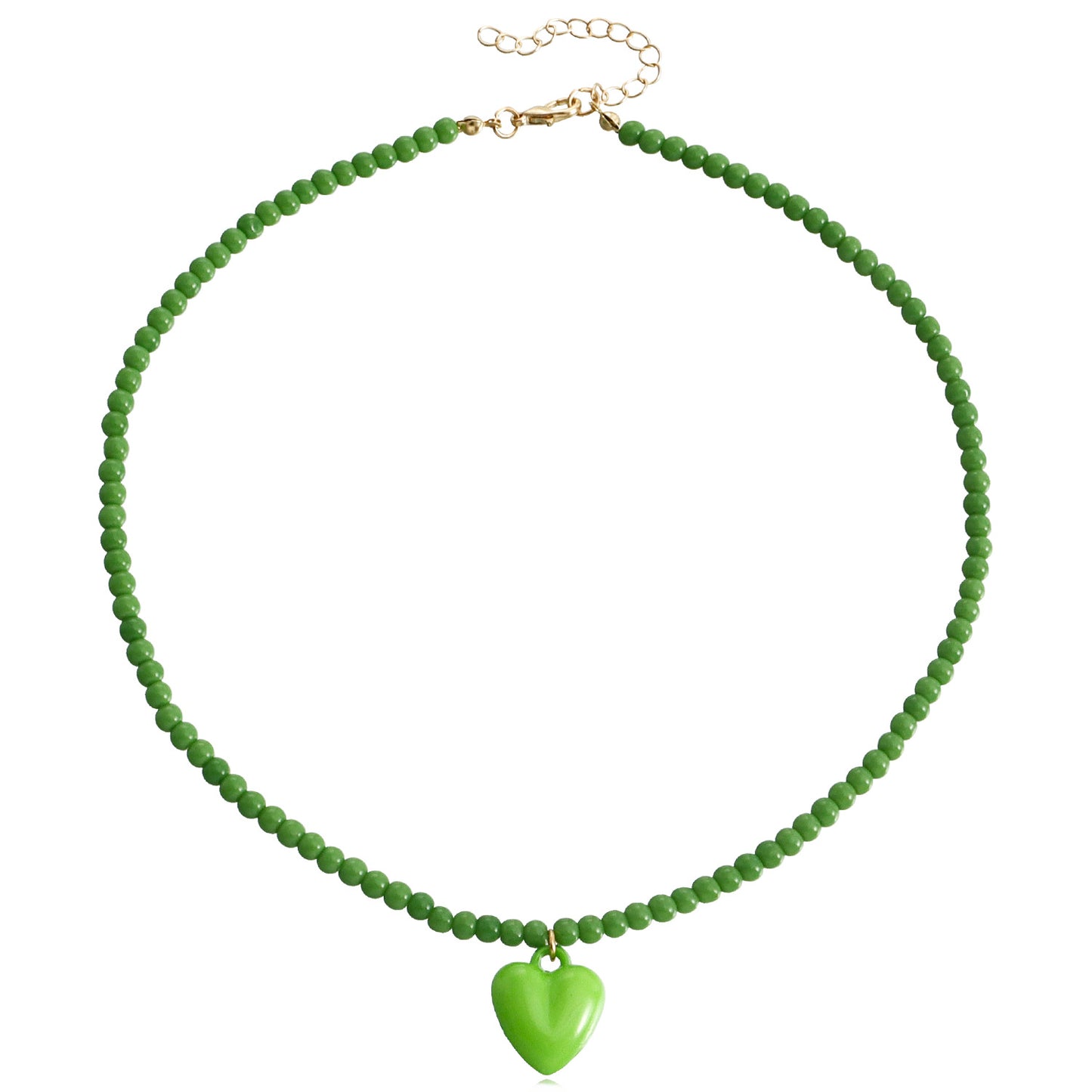 Jewelry Bohemian pure color rice beads color love pendant necklace female beaded necklace niche