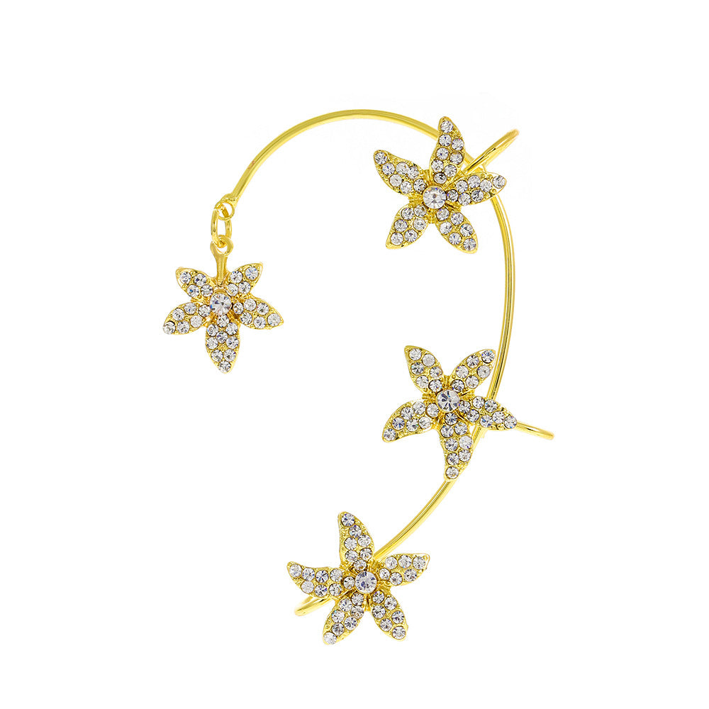 Ins diamond-studded butterfly ear hanger women without ear piercing butterfly ear bone clip fashion niche exaggerated wing ear clip