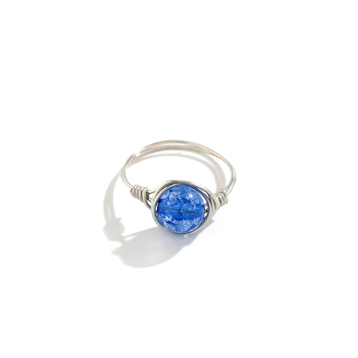 Jewelry Versatile Winding Metal Ring Hand Decoration Personality Simple Color Crack Bead Ring Female