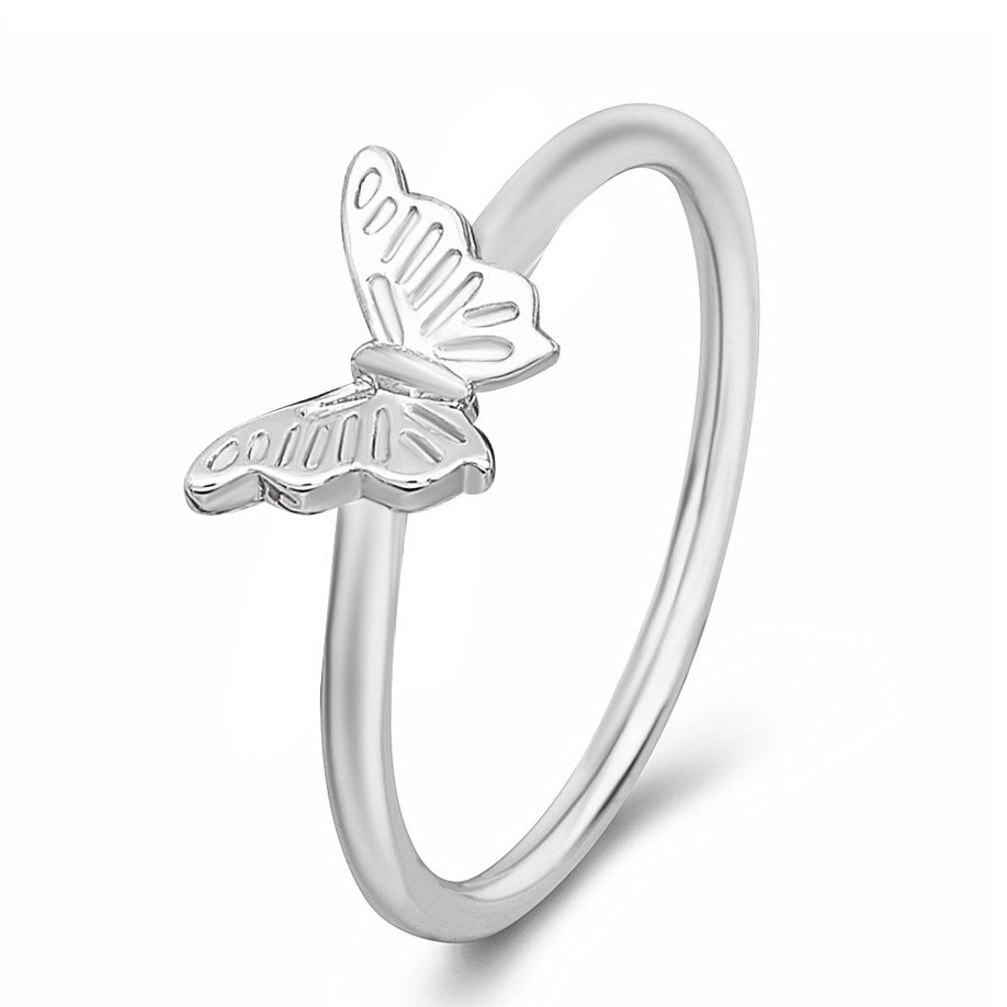 Ins cold zircon opening love ring super fairy fashion star letter hollow index finger ring net red