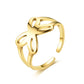 Popular Jewelry Live Mouth Adjustable Titanium Steel Ring Fashion 18K Gold Simple Ring