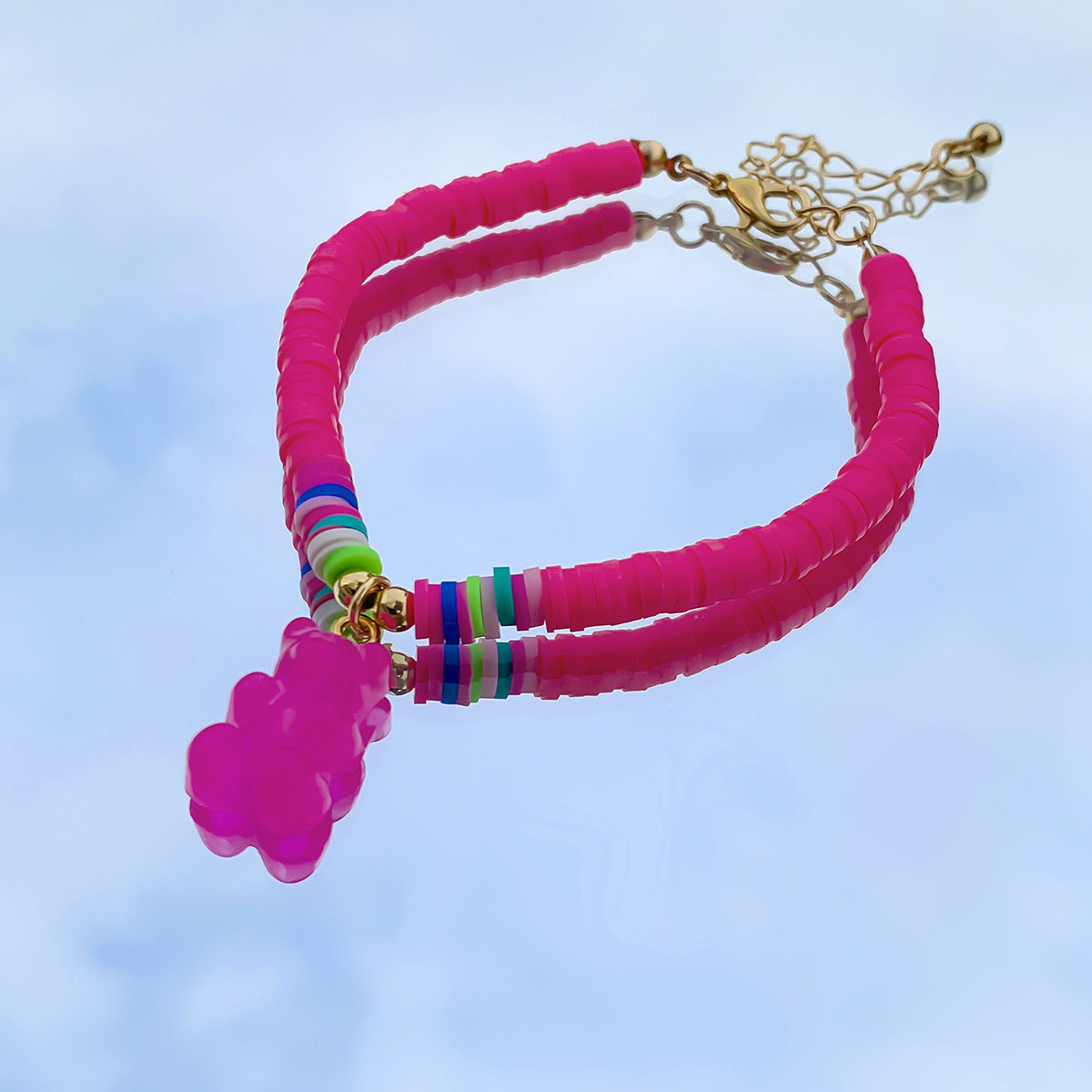 Jewelry Cute Cartoon Versatile Clavicle Chain Niche Simple Color Transparent Juice Bear Necklace