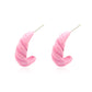 Retro personality twist earrings fashion temperament French metal horn bag earrings exaggerated thread earrings for women