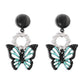 E124 Personality Trendy Earrings Sweet Cool Harajuku Dark Earrings Drip Oil Butterfly Niche Earrings