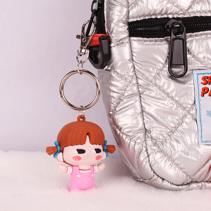 Creative cartoon boy girl key chain cute couple key pendant bag pendant