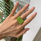 Trendy colorful acrylic plain ring fashion simple geometric square wide-brimmed resin ring