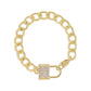 N1495 Jewelry Simple Minor Rhinestone Small Lock Necklace Fashion Simple Chain Sweet Cool Bracelet