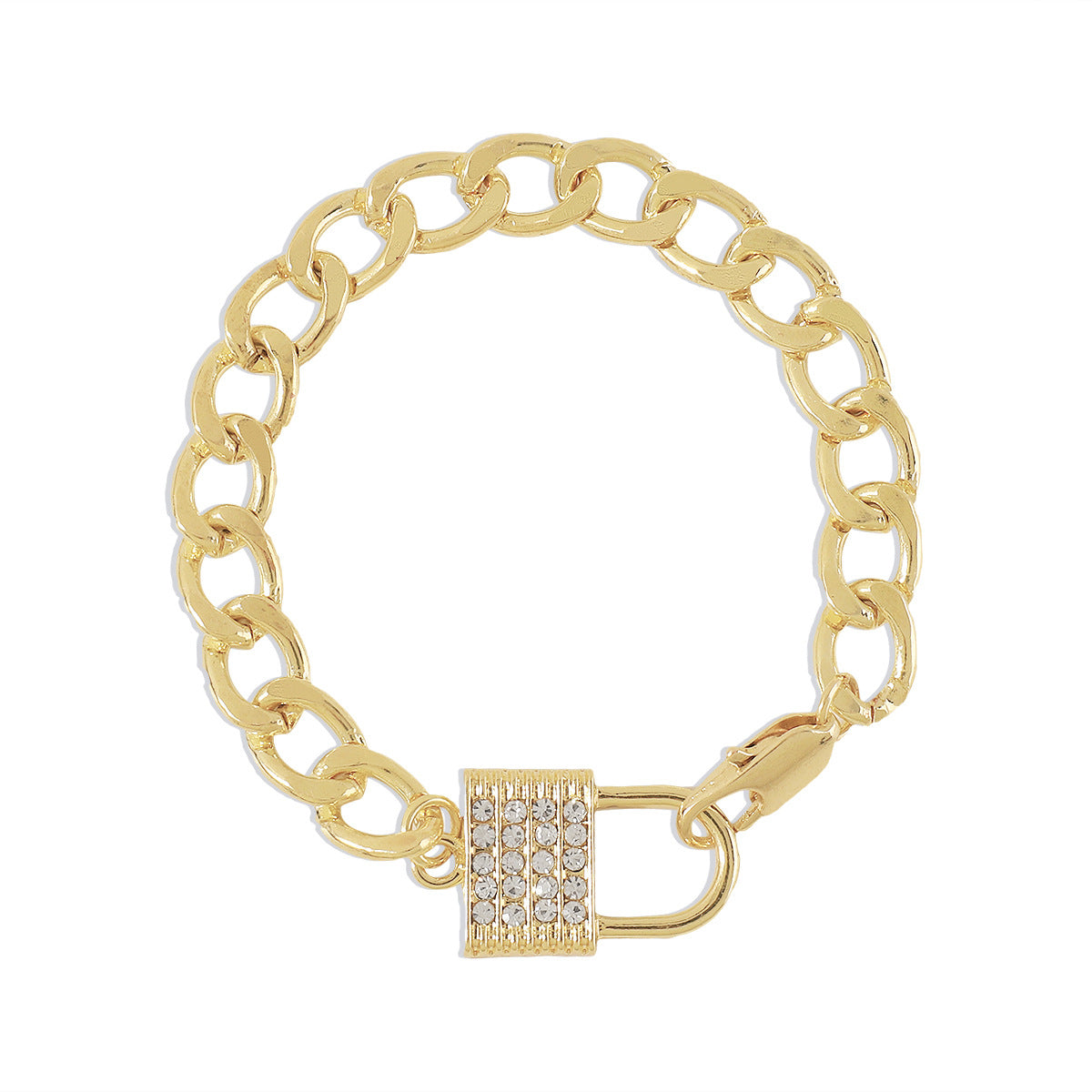 N1495 Jewelry Simple Minor Rhinestone Small Lock Necklace Fashion Simple Chain Sweet Cool Bracelet