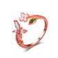 Ins cold zircon opening love ring super fairy fashion star letter hollow index finger ring net red