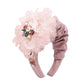 F3347 Popular court lady fabric headband imitation pearl flower ball exaggerated headband female