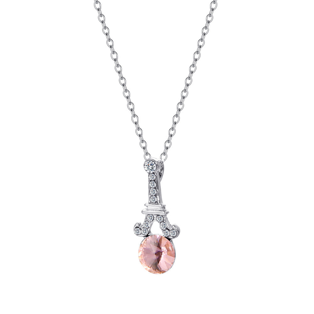Simple and cold zircon pendant necklace fashion five-pointed star key cat clavicle chain niche design
