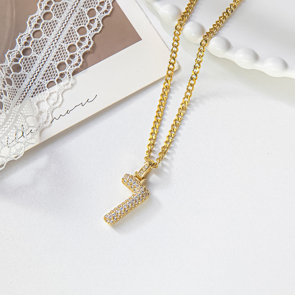 Jewelry Ins Hip Hop Number Necklace Angel Lucky Number Clavicle Chain