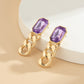 Jewelry temperament simple color imitation gemstone earrings female retro personality metal chain earrings