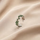 Fashion personality color drop oil flower feather stainless steel ring love titanium steel open ring jewelry