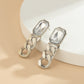 Jewelry temperament simple color imitation gemstone earrings female retro personality metal chain earrings