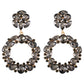 E1186 Circle Hollow Garland Geometric Earrings Light Luxury Temperament Ladies Retro Fashion Earrings Female