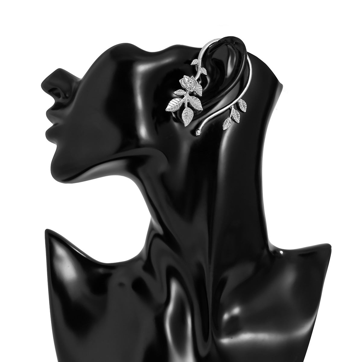 Jewelry Personality Micro-inlaid Rhinestone Single Earring Creative Fishtail Three-dimensional Outline Elf Stud Earrings Female