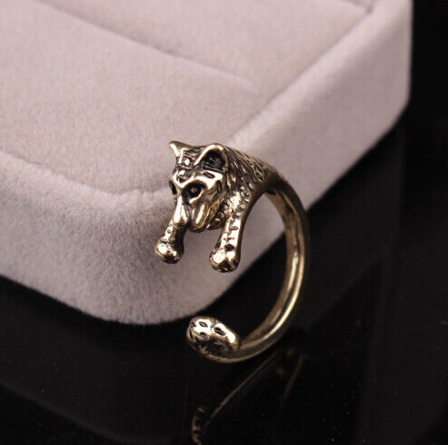 Cute Animal Open Ring Fashion Personality Exaggerated Puppy Cat Elephant Ring Creative Hand Jewelry