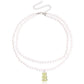 Jewelry ins double baroque imitation pearl color bear pendant necklace female choker