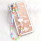 ins personality fashion color acrylic bead mobile phone lanyard peach heart bag chain female pendant