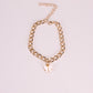 New simple summer beach anklet ins color acrylic butterfly anklet metal thick chain anklet