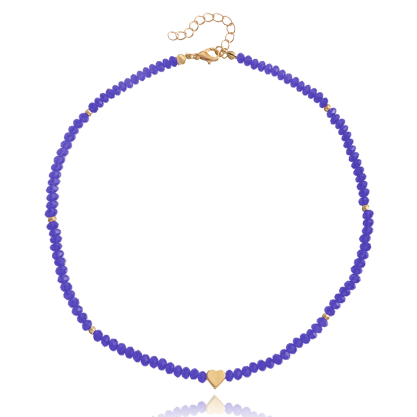 Jewelry ins color crystal love necklace necklace simple women's hip-hop heart-shaped necklace hot girl