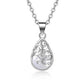 Fashion Jewelry Necklace Female Cat Eye Imitation Moonstone Pendant Hollow Geometric Water Drop Jewelry