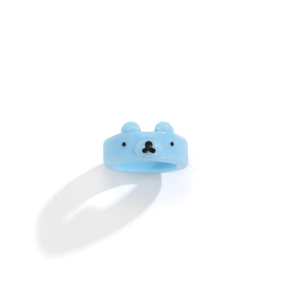 Jewelry simple octopus bear animal resin ring candy color cartoon three-dimensional ring