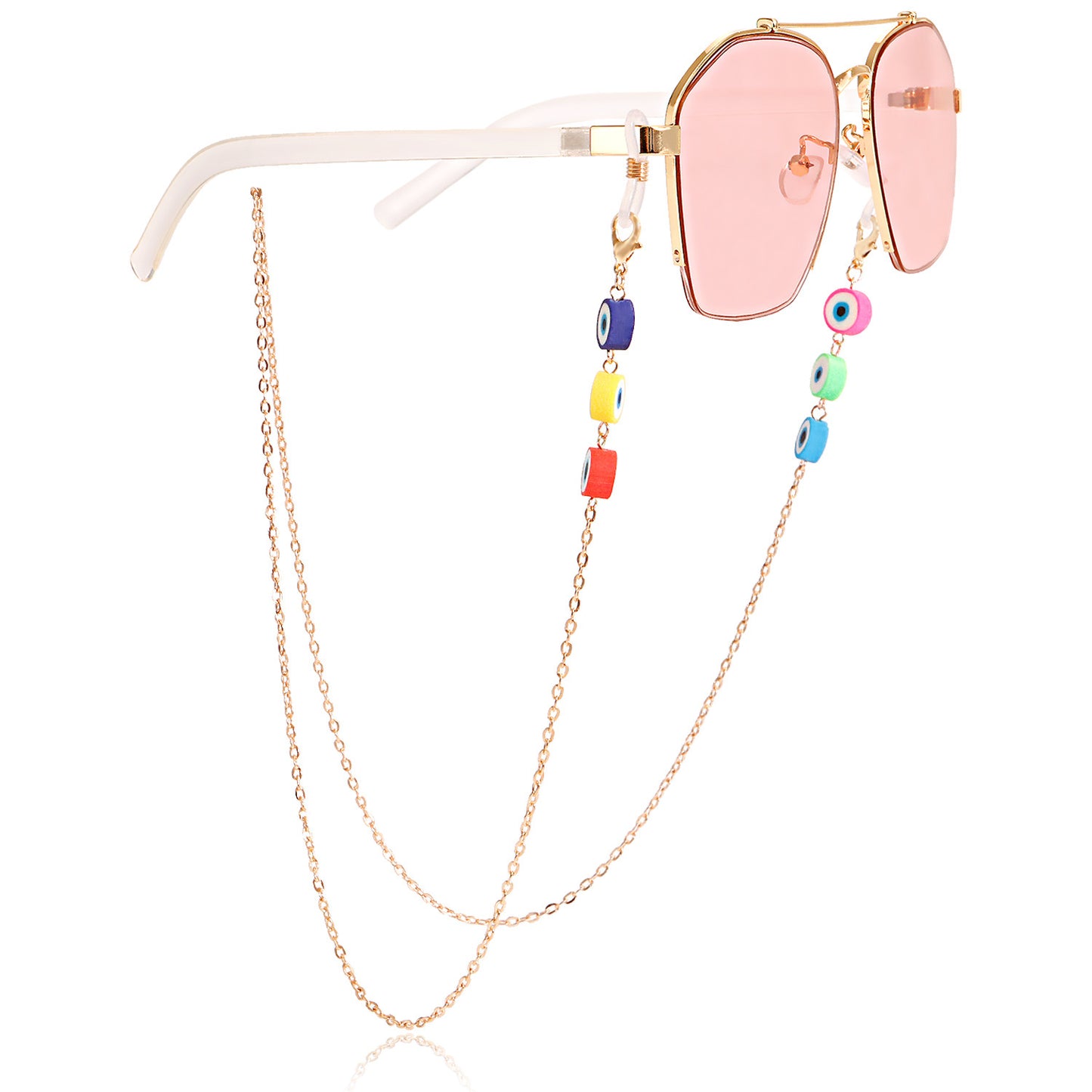 Colorful mask hanging chain Glasses hanging chain soft pottery flower butterfly glasses chain mask chain