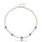 Jewelry Simple Acrylic Devil's Eye Stitching Clavicle Chain Retro Imitation Pearl Beaded Necklace