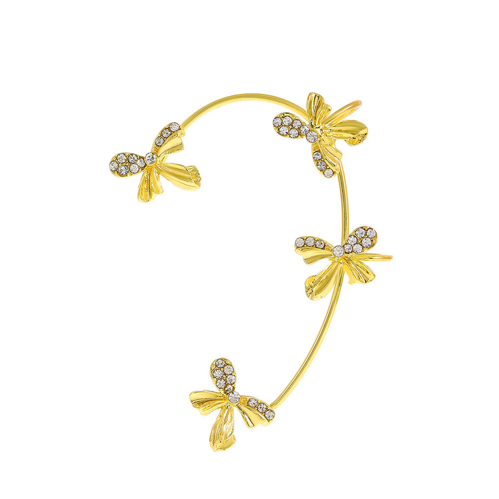Ins diamond-studded butterfly ear hanger women without ear piercing butterfly ear bone clip fashion niche exaggerated wing ear clip