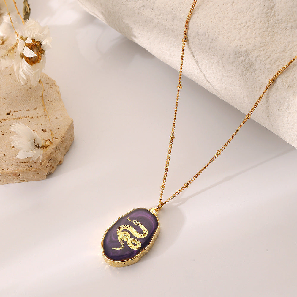 Niche Design Sense Personality Fashion Irregular Ellipse Resin Sun DIY Handmade Necklace