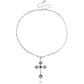 Jewelry ins geometric exaggeration French knight shield cross necklace niche design sense of light luxury