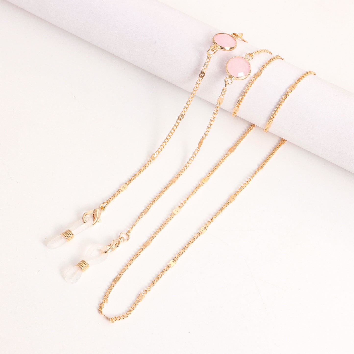 Mask hanging chain glasses chain imitation pearl mask chain color zircon metal glasses chain