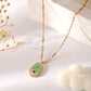 Irregular Oval Resin Christmas Snowflake Necklace Personality Fashion Simple Original Alloy Pendant Female