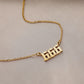 Explosive Angel Number 111999 Stainless Steel Cut Necklace Number Titanium Steel Real Gold Pendant
