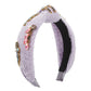 F525 baroque light luxury yarn material knotted headband pearl rhinestone retro elegant colorful headband