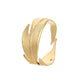 Personality adjustable stainless steel open ring simple feather leaf titanium steel ring jewelry female