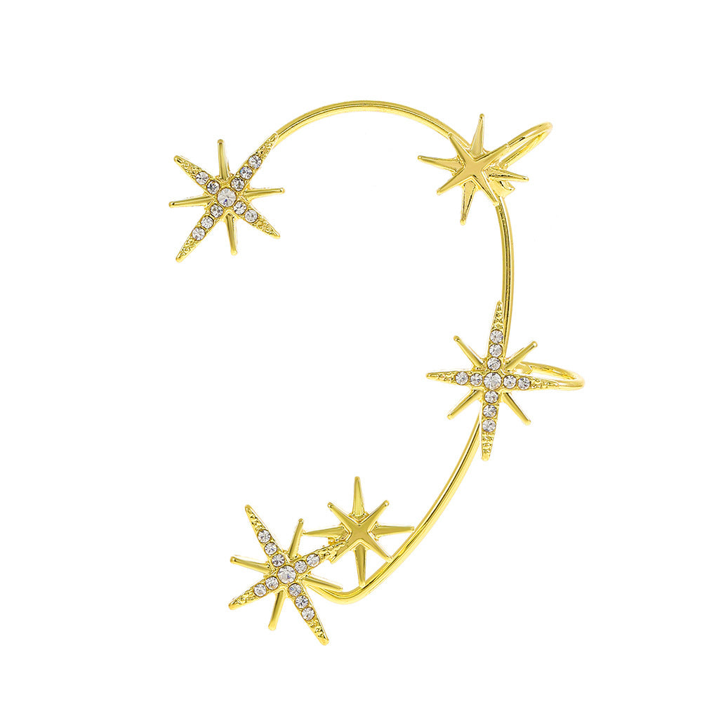 Ins diamond-studded butterfly ear hanger women without ear piercing butterfly ear bone clip fashion niche exaggerated wing ear clip