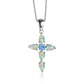 Explosive cross pendant necklace women's summer collarbone chain opal jewelry with diamond head jewelry