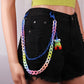 Candy Color Double Layer Resin Ultralight Pants Chain Cinnamon Dog Little Monster Soft Pottery Accessories Pendant
